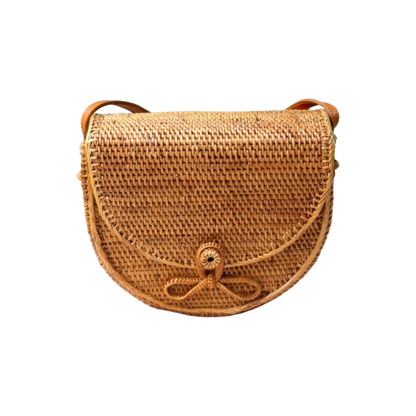 Rattan Saddle Messenger Bag