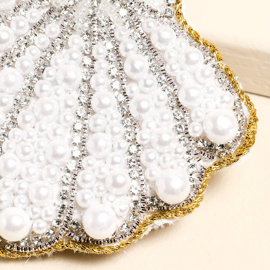Pearl Beaded Shell Keyring/bag charm