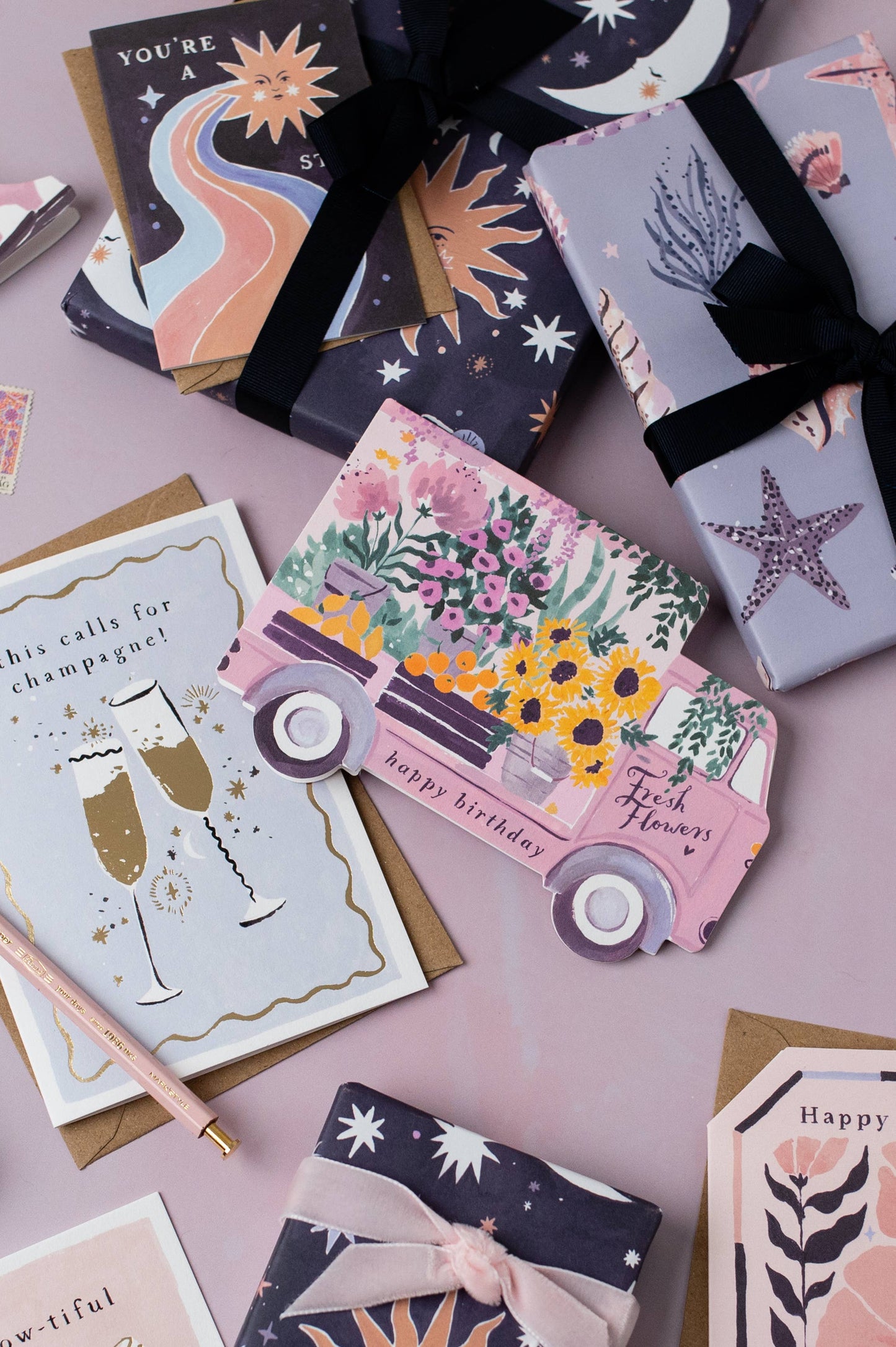 Flower Truck Birthday Card | Female Birthday Card | Floral