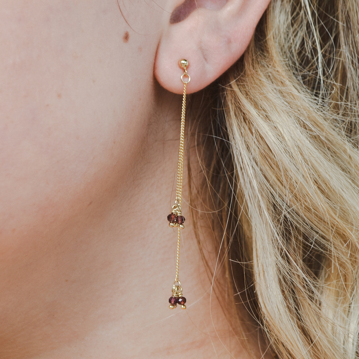 Chandelier Earrings - Garnet