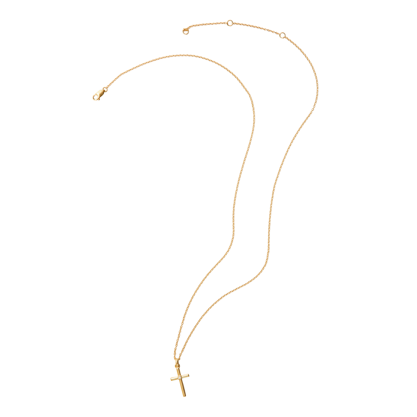 Diamond Solitaire Cross Necklace