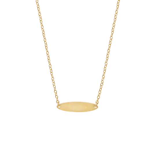 Oval Id Bar Necklace