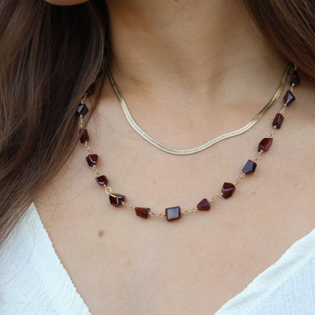 Red velvet necklace deals