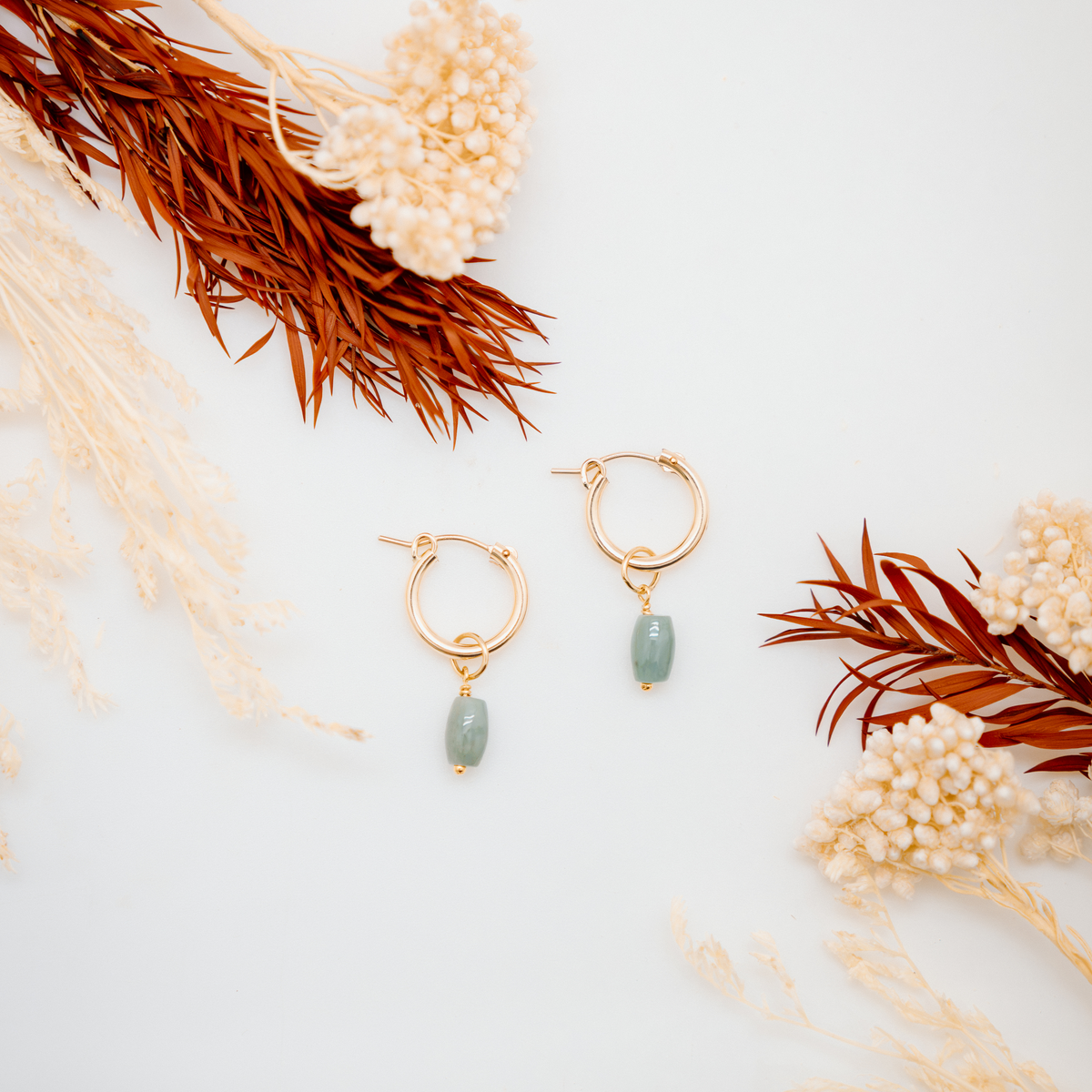 Sage Drop Hoops