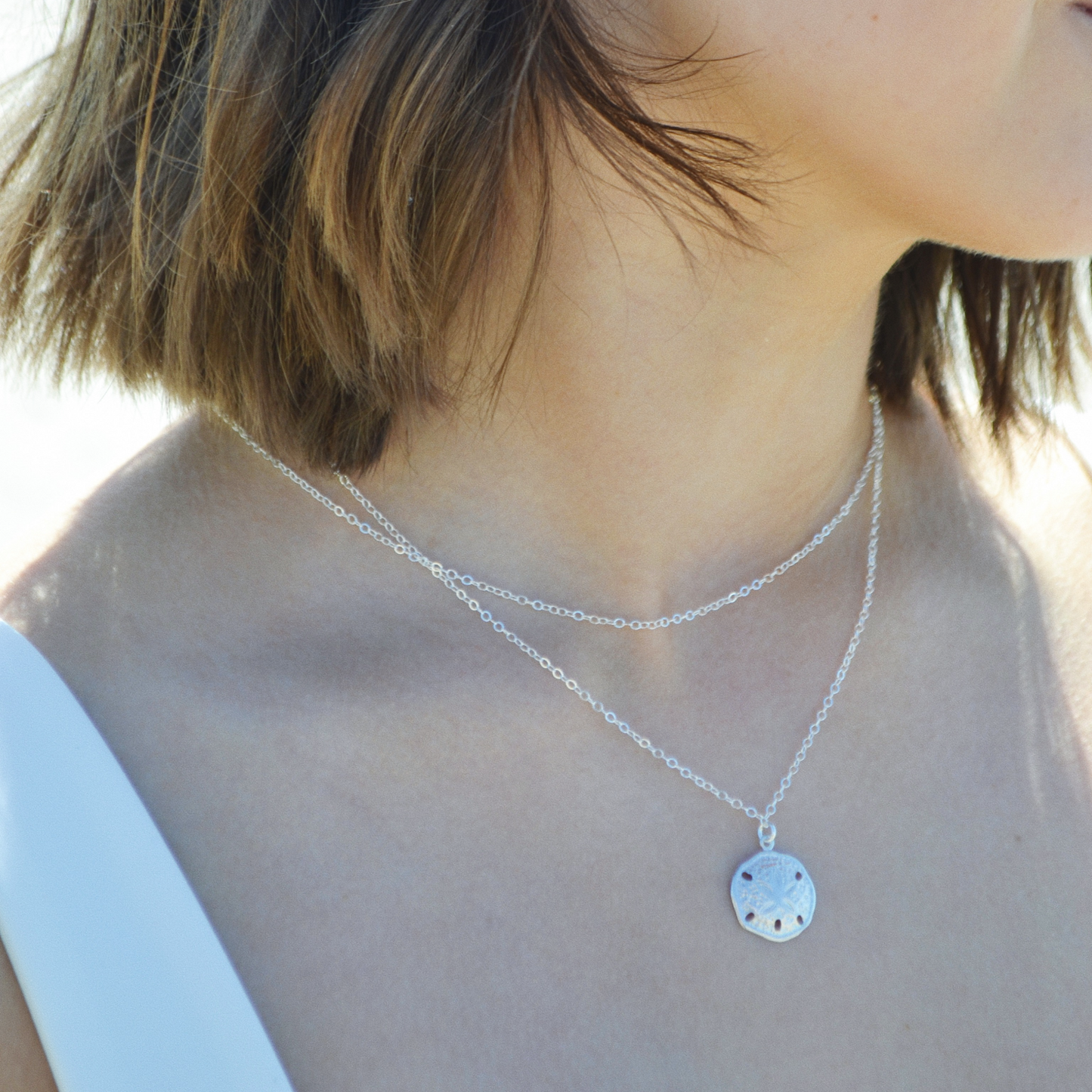 Sand Dollar Necklace (Silver)