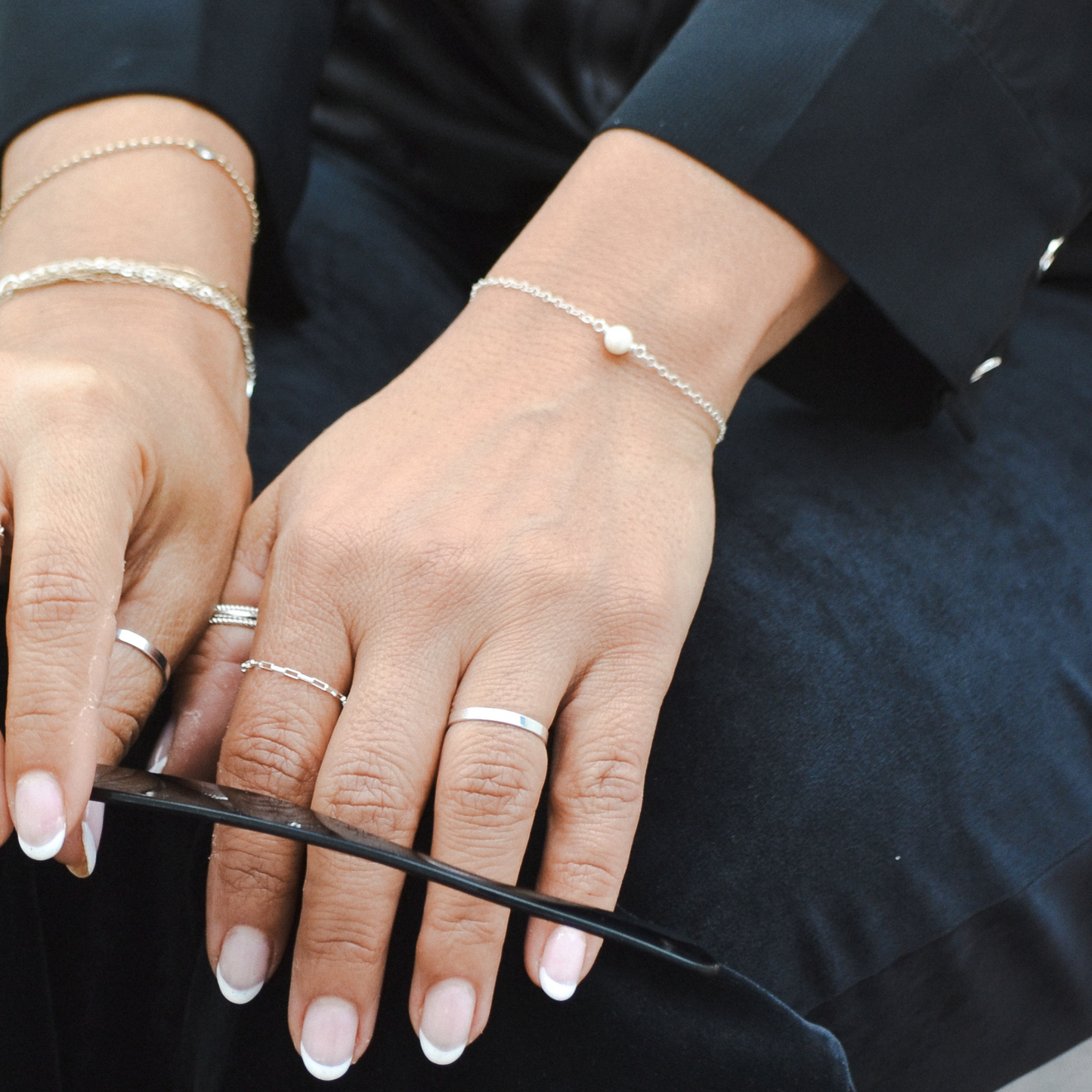 Simp Bracelet - White Pearl (Silver)