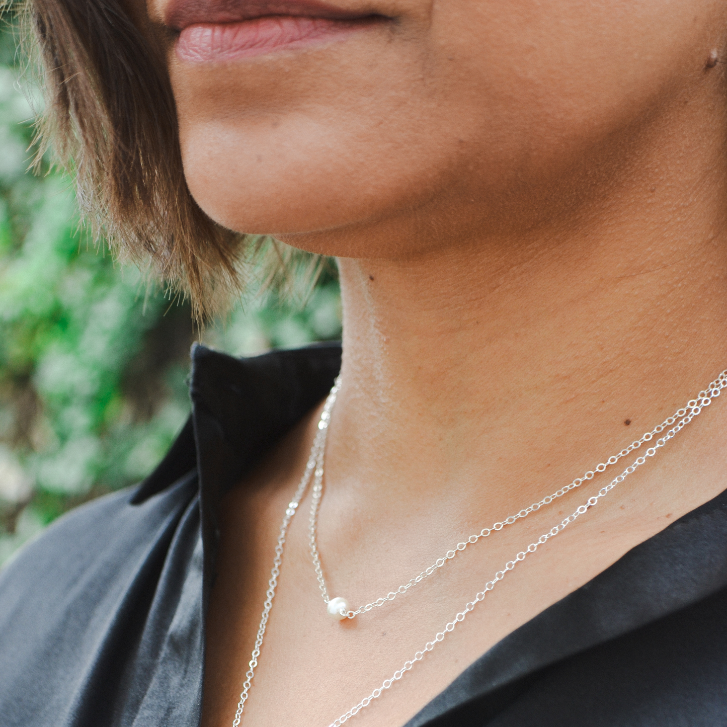 Simp Necklace - White Pearl (Silver)