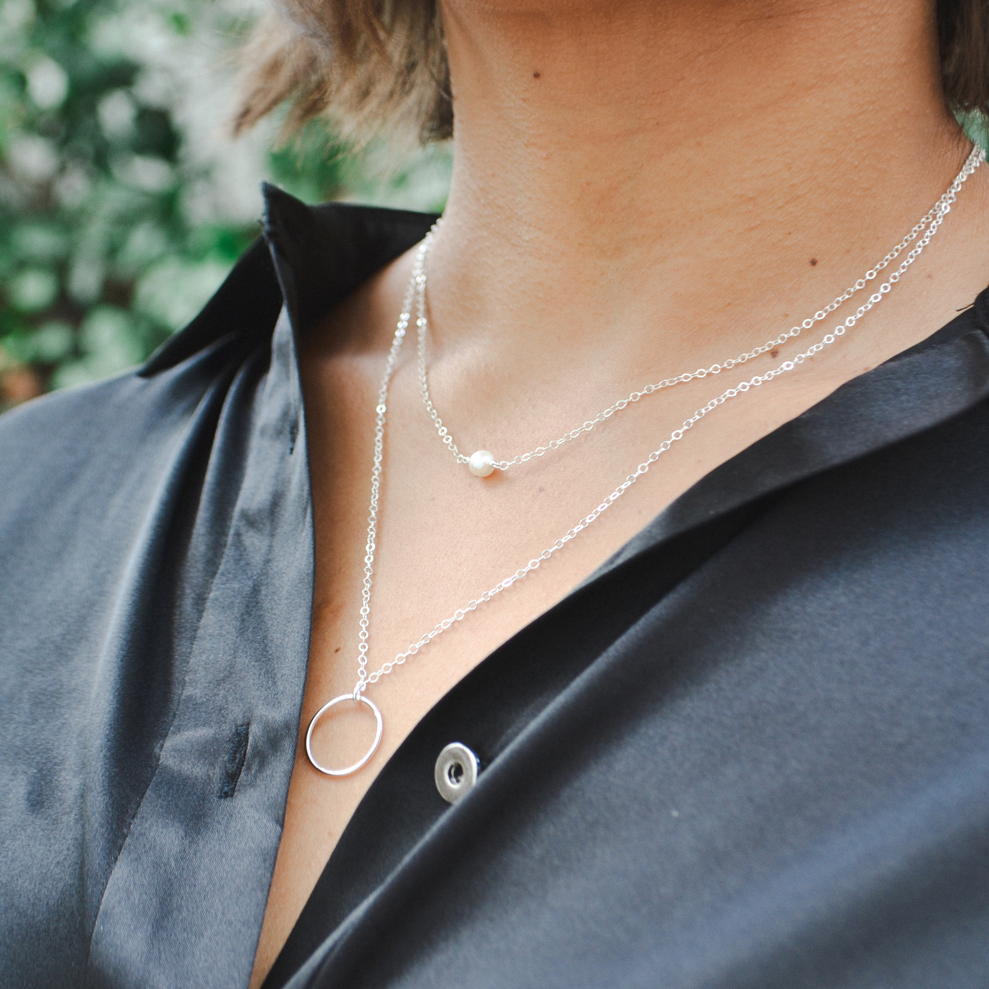 Simp Necklace - White Pearl (Silver)