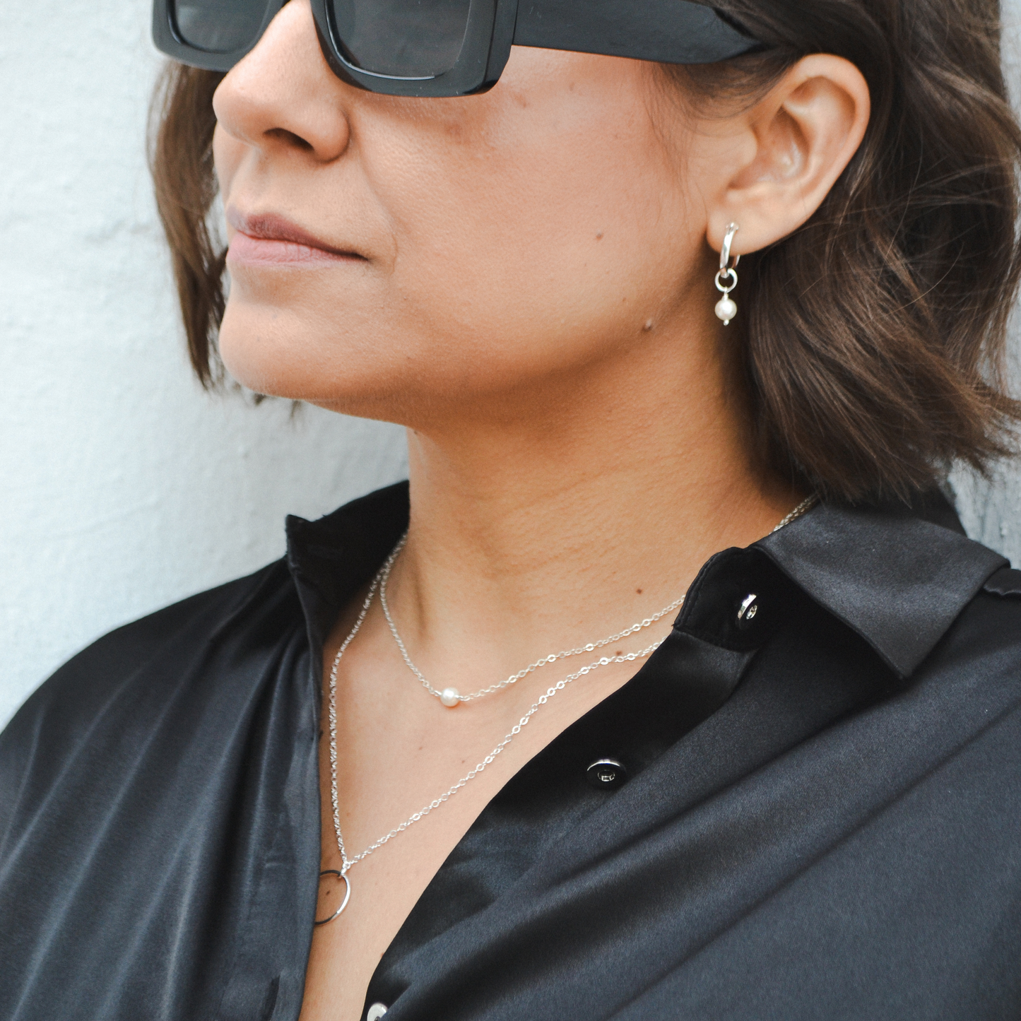 Simp Necklace - White Pearl (Silver)