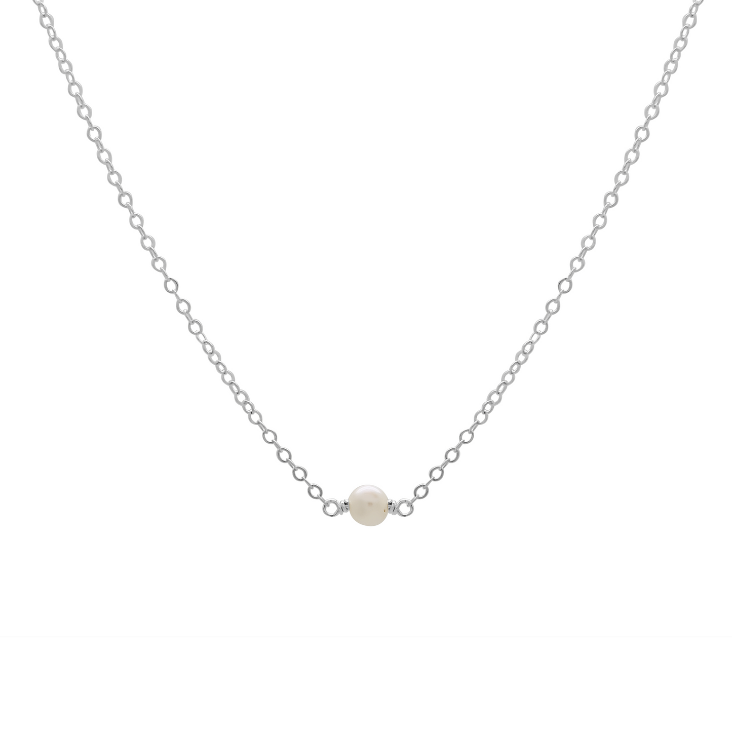 Simp Necklace - White Pearl (Silver)
