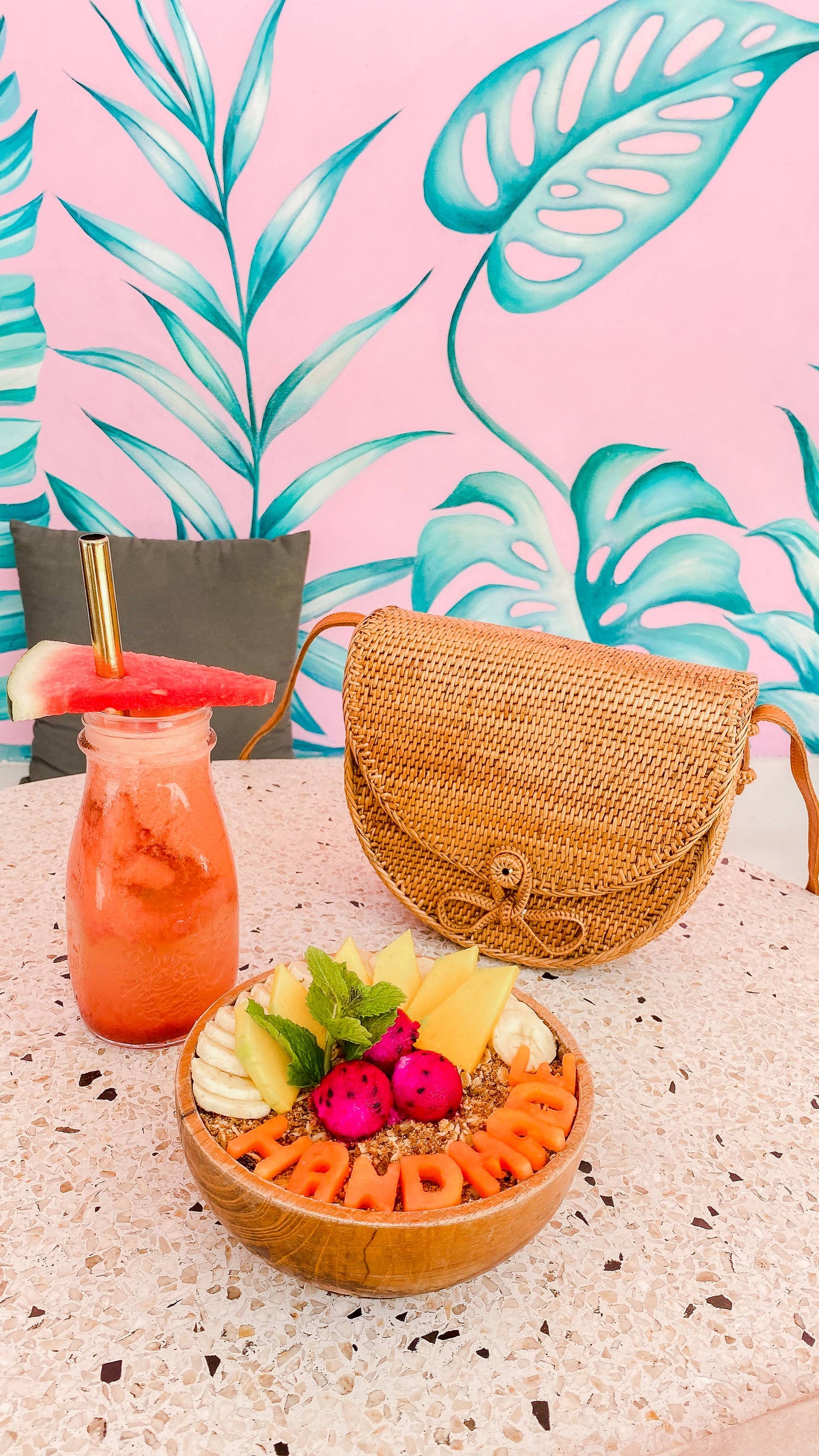 Rattan Saddle Messenger Bag (with bow)