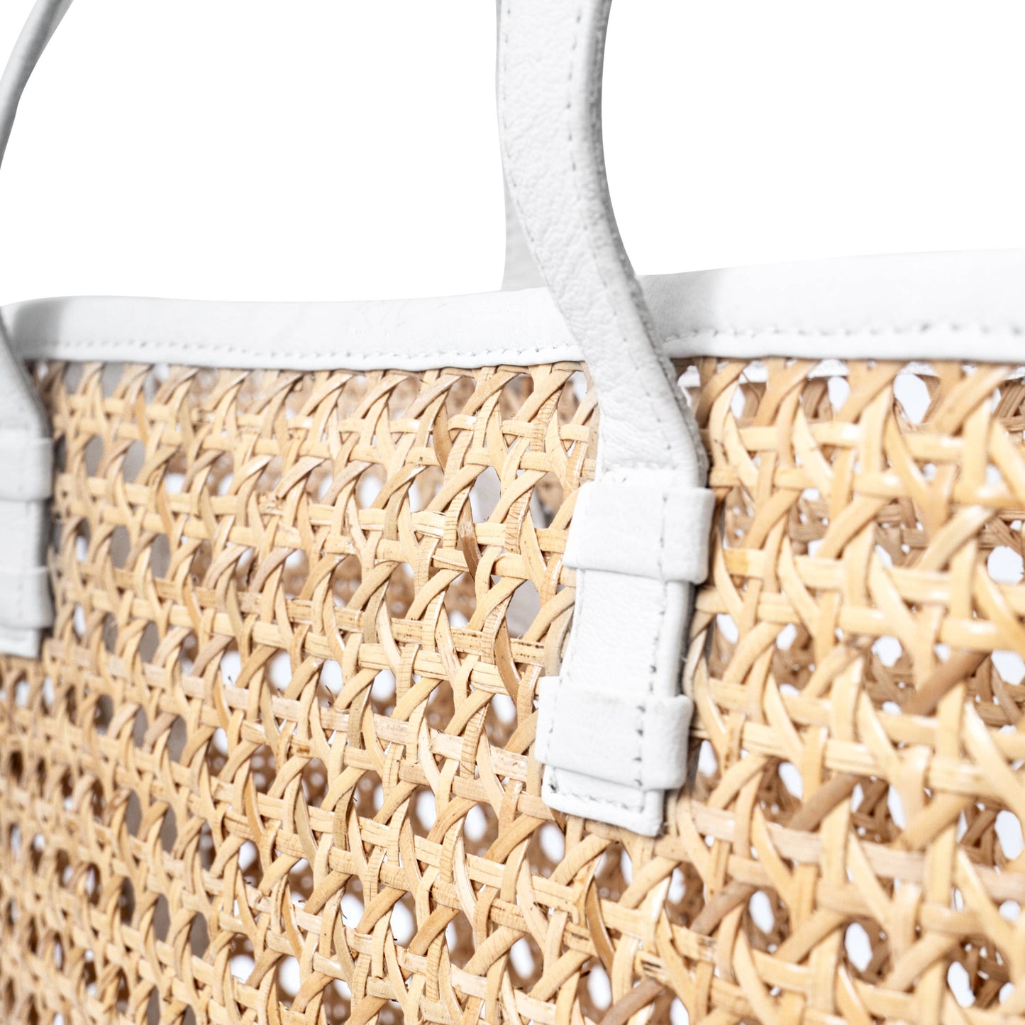 Petite French Rattan Tote: Black