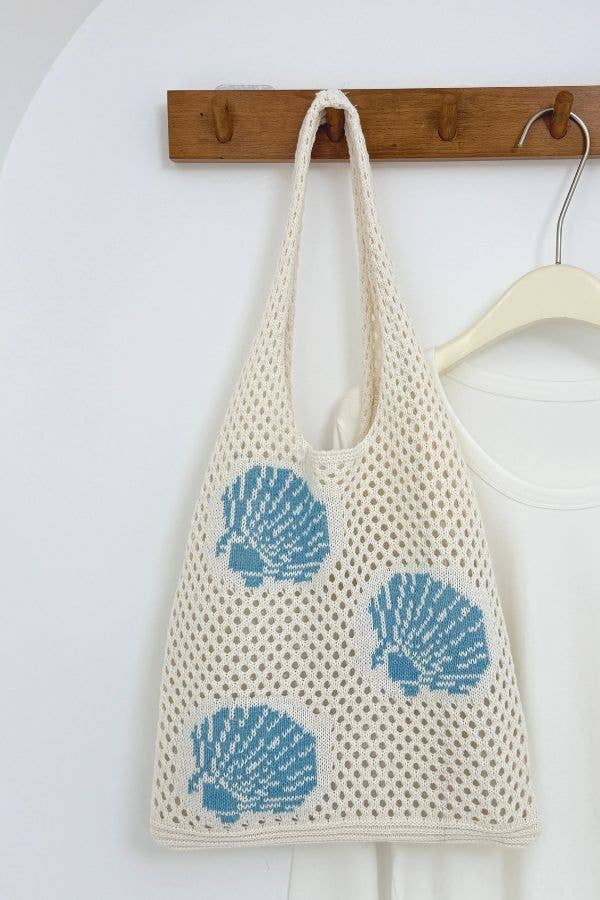 Crochet Tote Beach Bag: Seashell