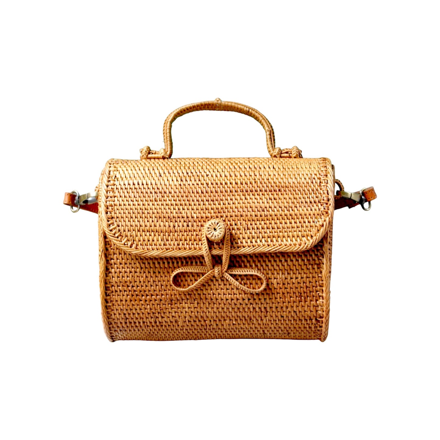 Top Handle Rattan Crossbody