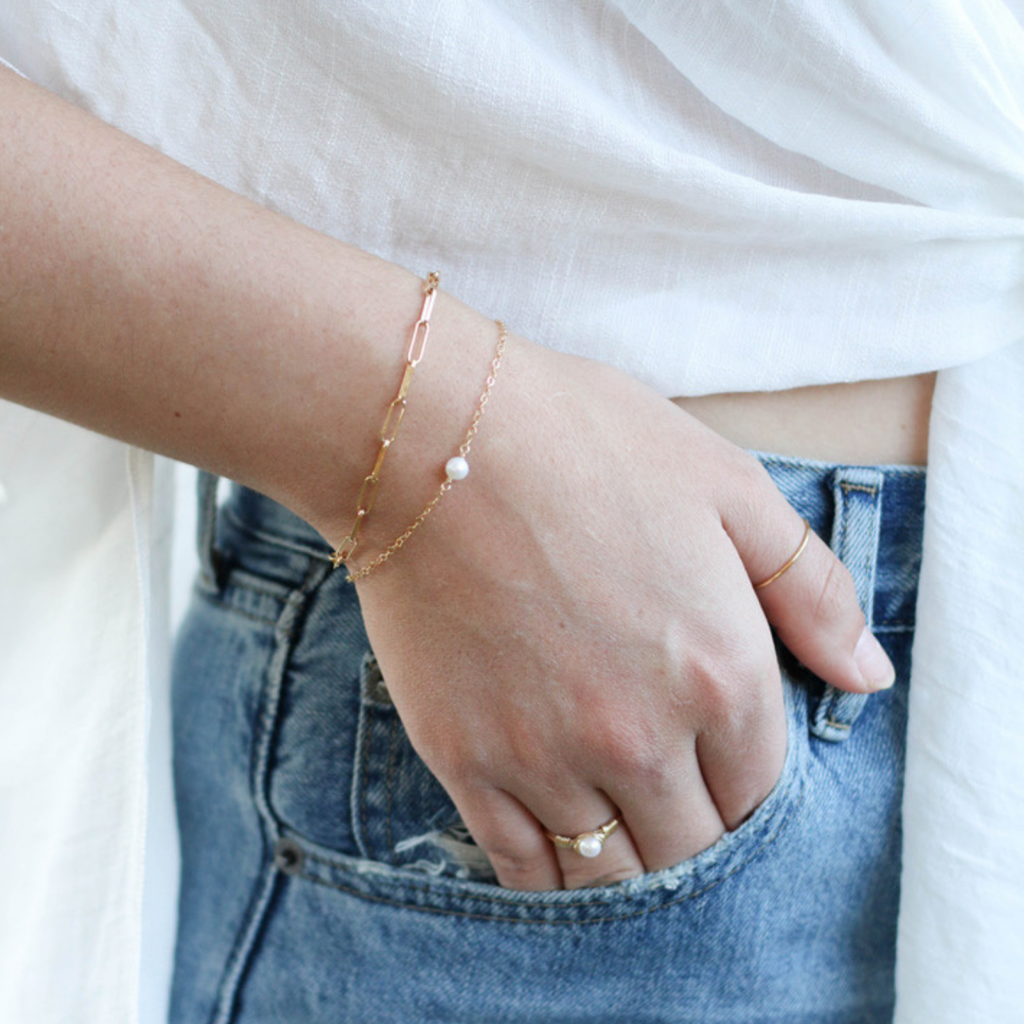 Simp Bracelet - White Pearl