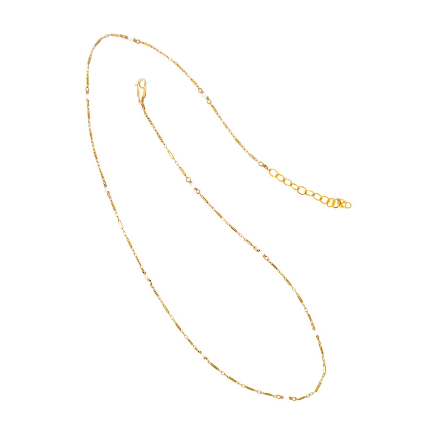 Posh 2 in 1 Necklace + Bracelet - White Pearl