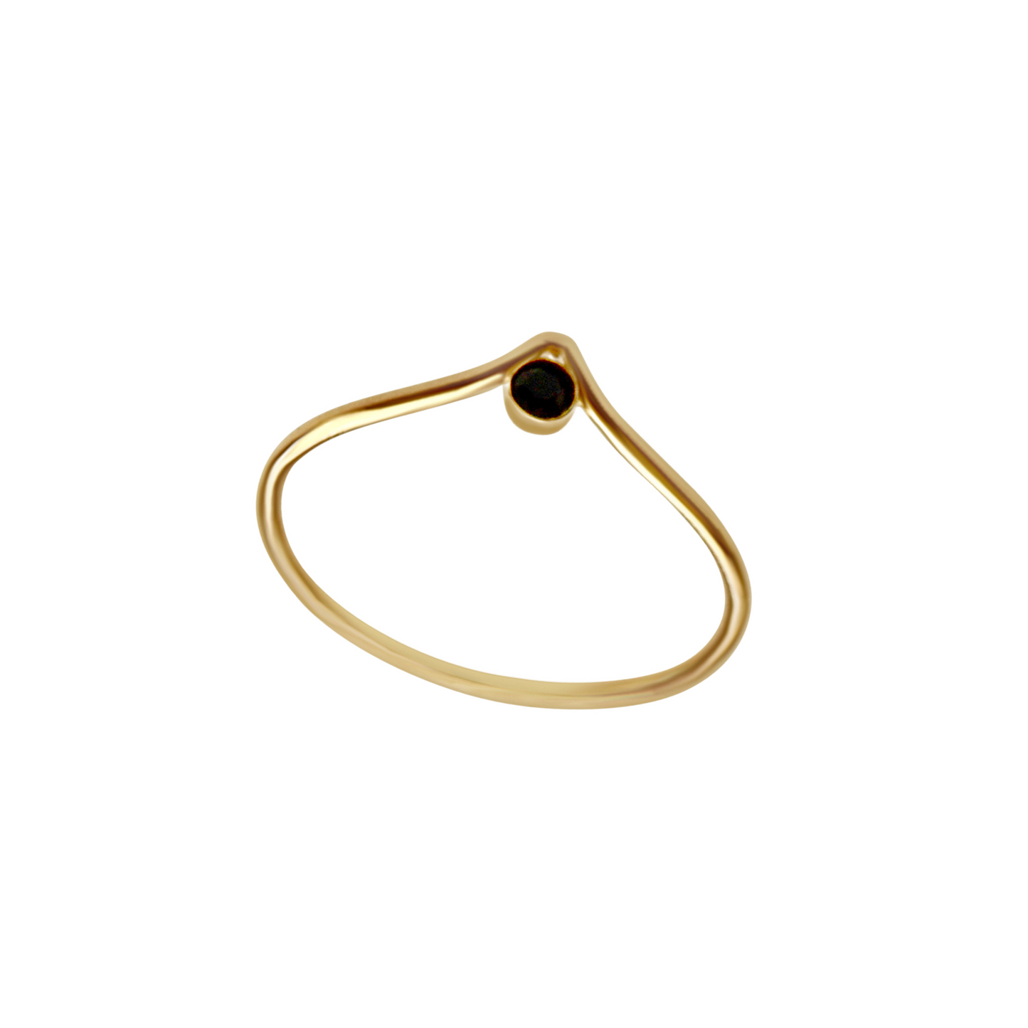 Chevron Jewel Ring - Black Spinel