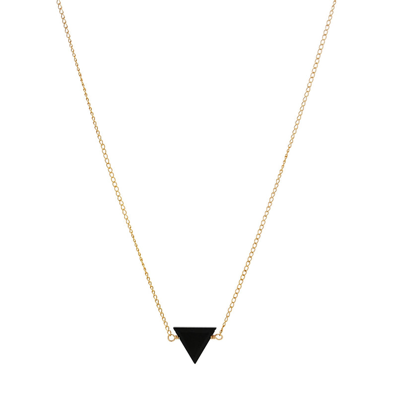 Trinity Triangle Necklace - Black Spinel