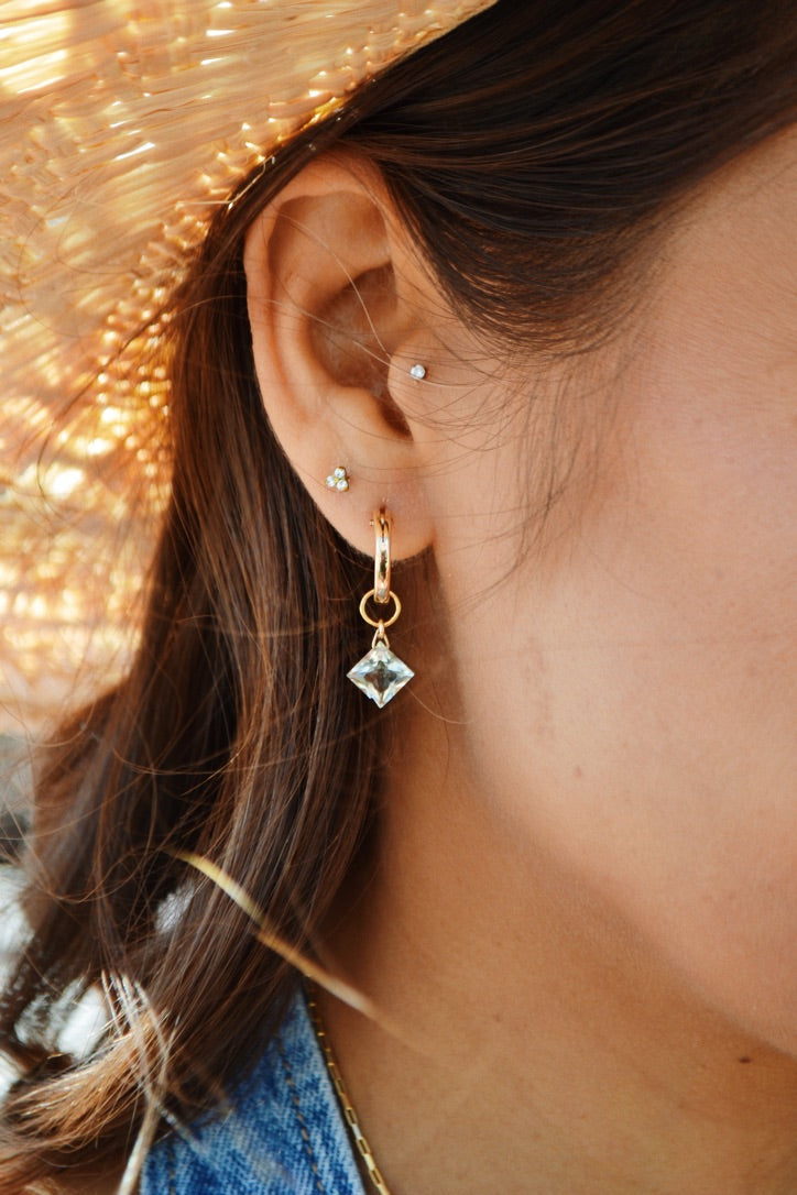 Classic Pearl drop hoops, gold-filled hoops with two pearl drops