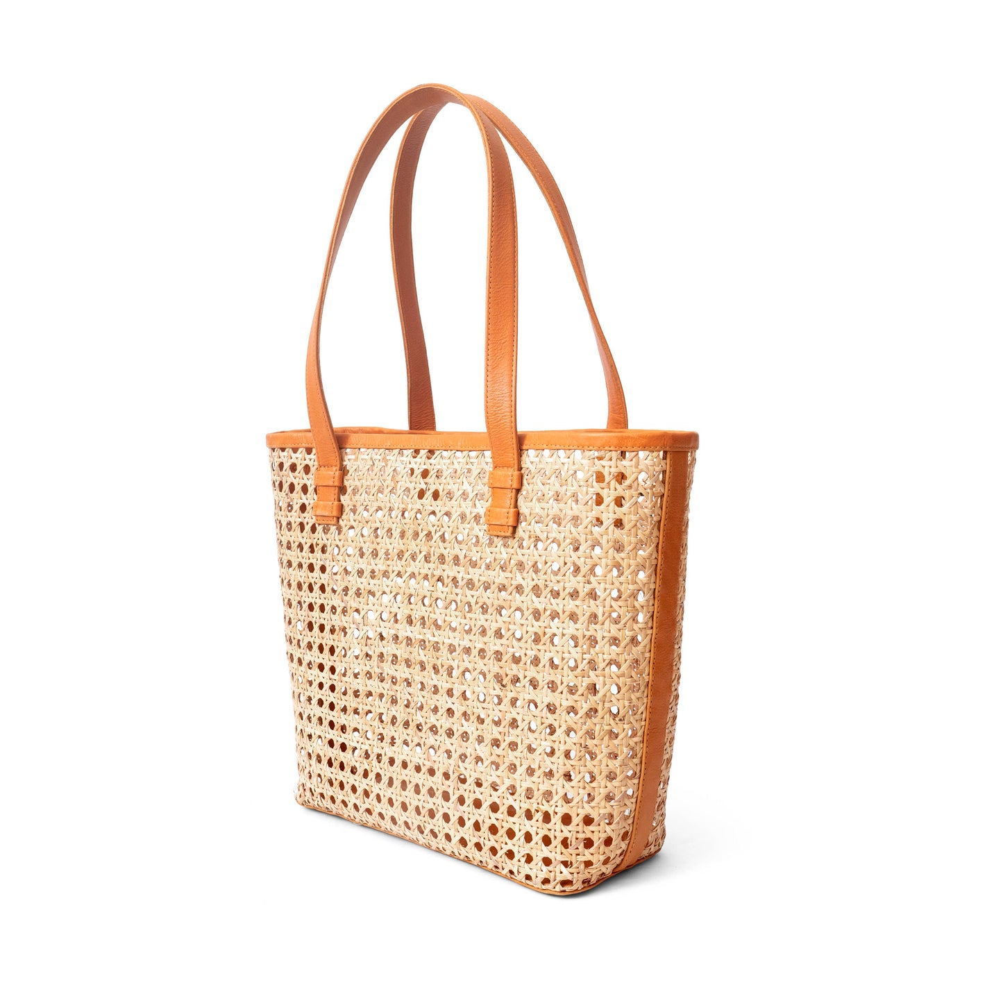 Petite French Rattan Tote: Black