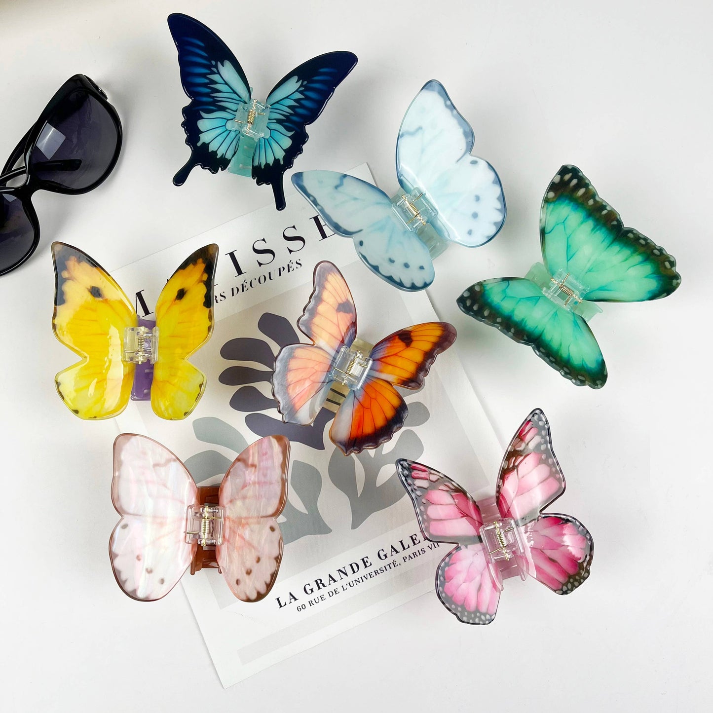 Large butterfly hair clip: LightBlue
