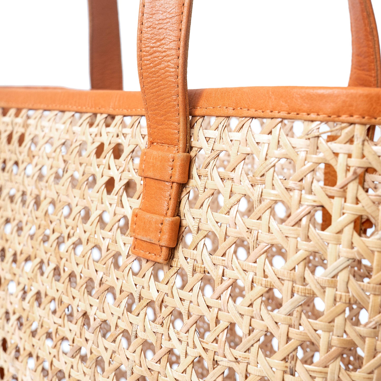 Petite French Rattan Tote: Black