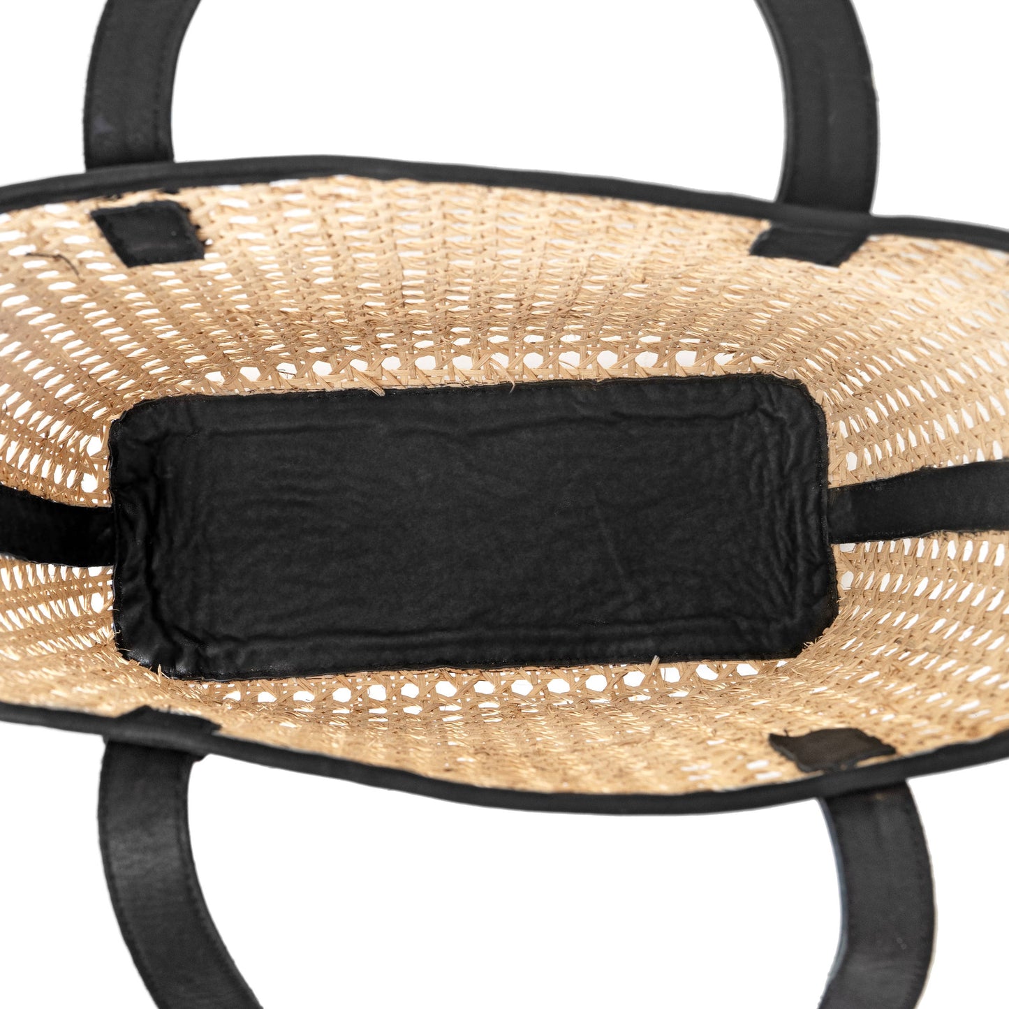 Petite French Rattan Tote: Black