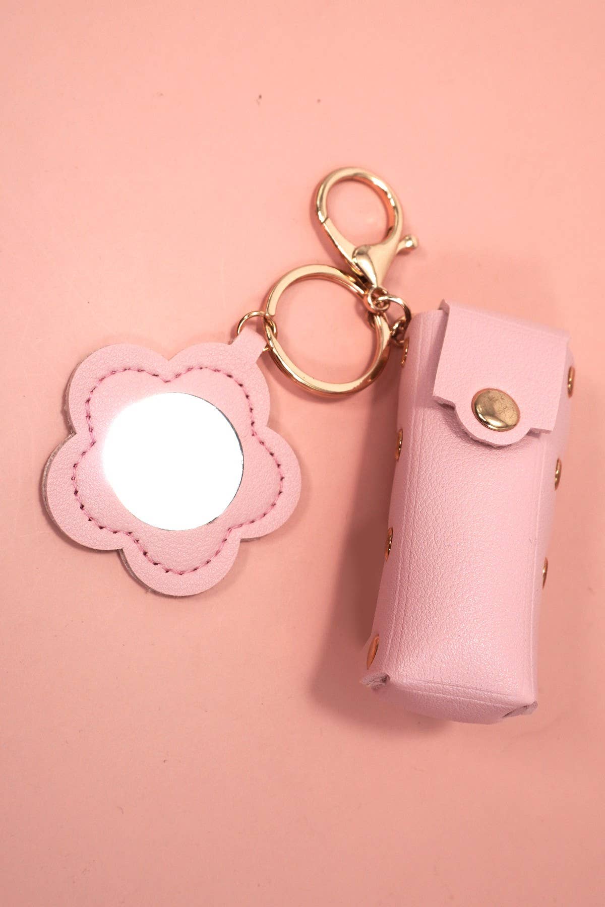 Lip Gloss Bag Charm Keychain - Pink