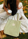 Sage Gingham Tote Bag