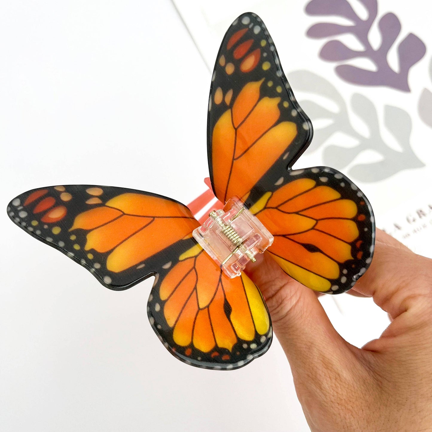Large butterfly hair clip: LightBlue