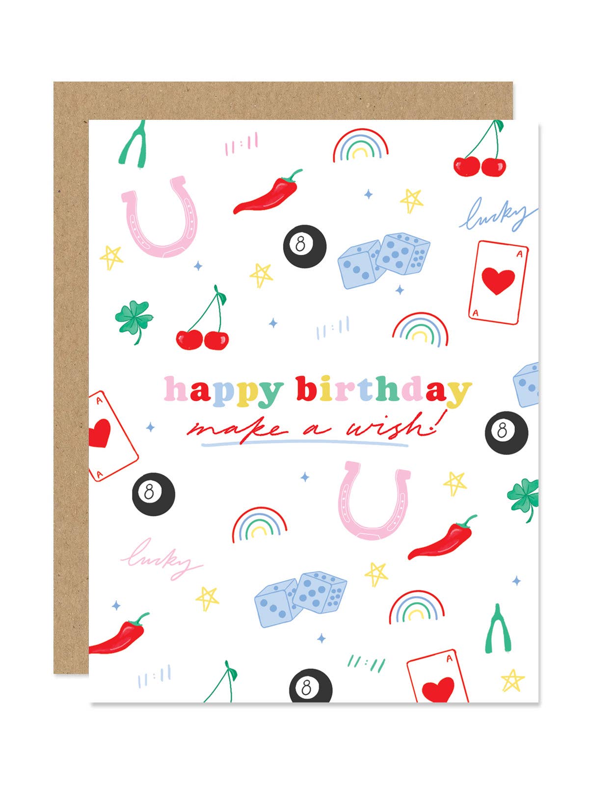 Lucky Icons "Happy Birthday Make A Wish" Card