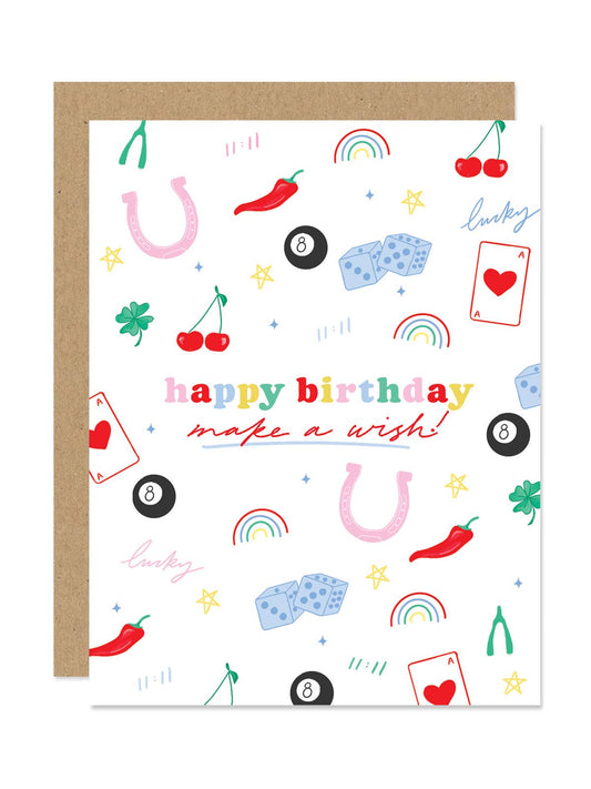 Lucky Icons "Happy Birthday Make A Wish" Card
