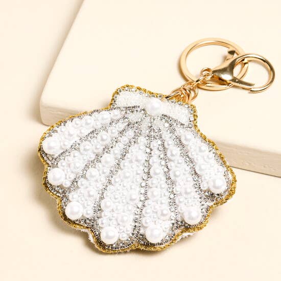 Pearl Beaded Shell Keyring/bag charm