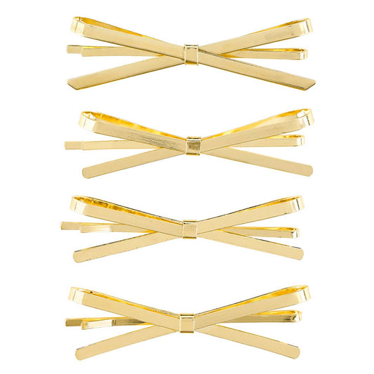 Hair Pins - Flat Gold Bows