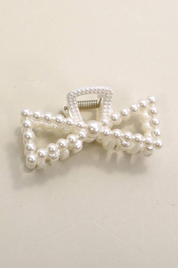 Pearl Bow-Shaped Claw Clip
