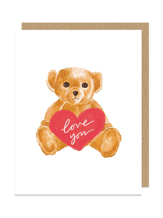 Teddy Bear Valentine's Day "Love You" Card