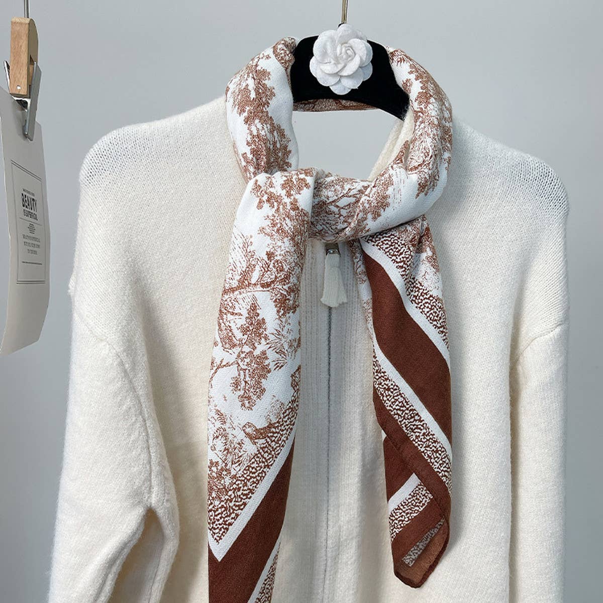 Ink Art Velvet Scarf - Wine