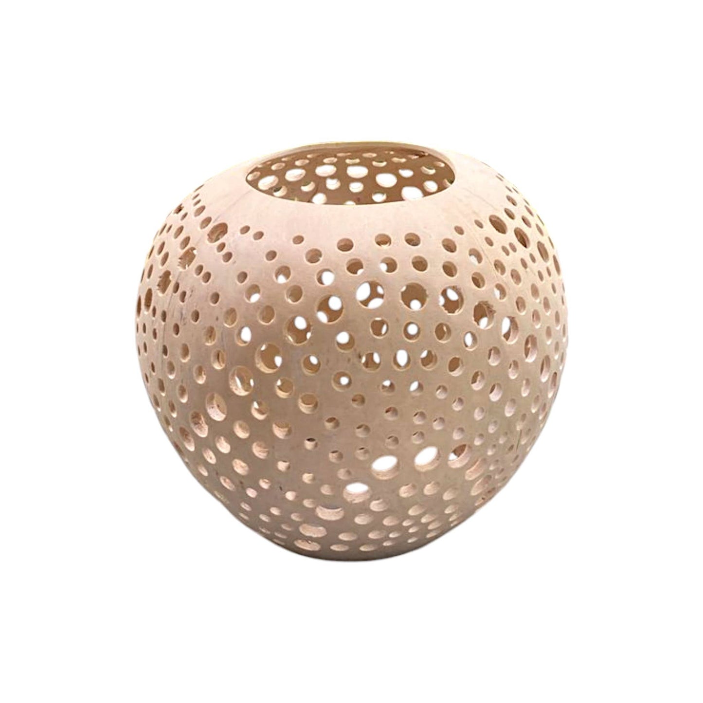 Natural Carved Coconut Tealight Candle Holder