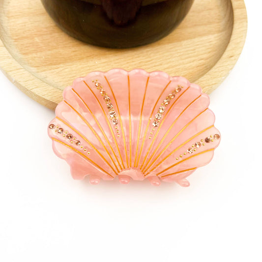 Crystal Shell Claw Clip: Pink