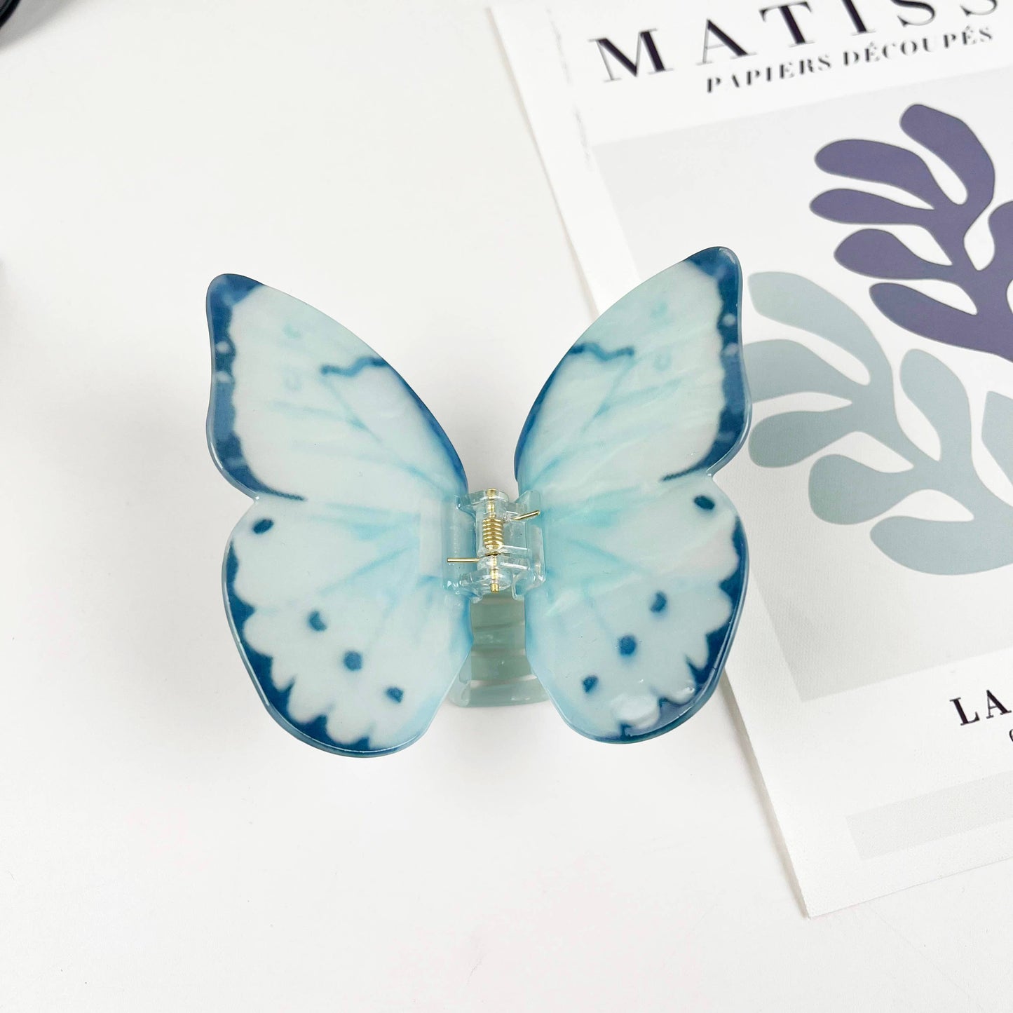 Large butterfly hair clip: LightBlue