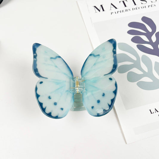 Large butterfly hair clip: LightBlue