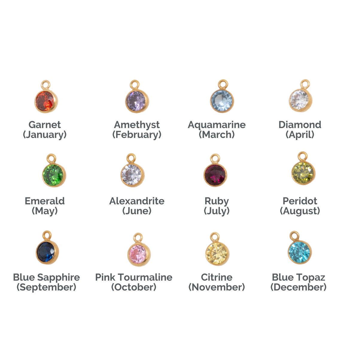 Flora Birth Flower Necklace with Birthstone