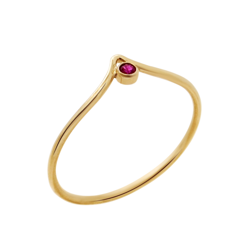 Chevron Jewel Ring - Ruby