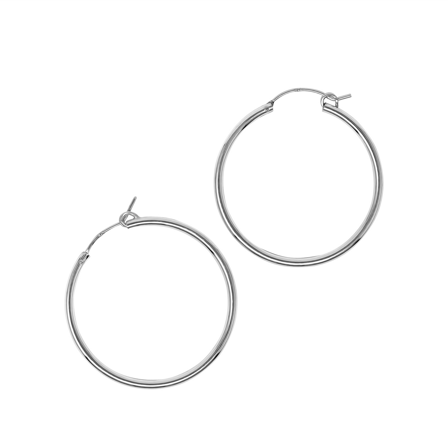 Classic Hoops - Large (Silver)