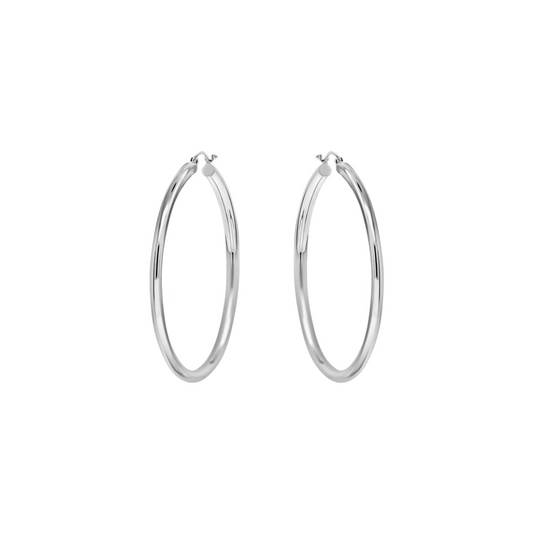 Classic Hoops - Large (Silver)