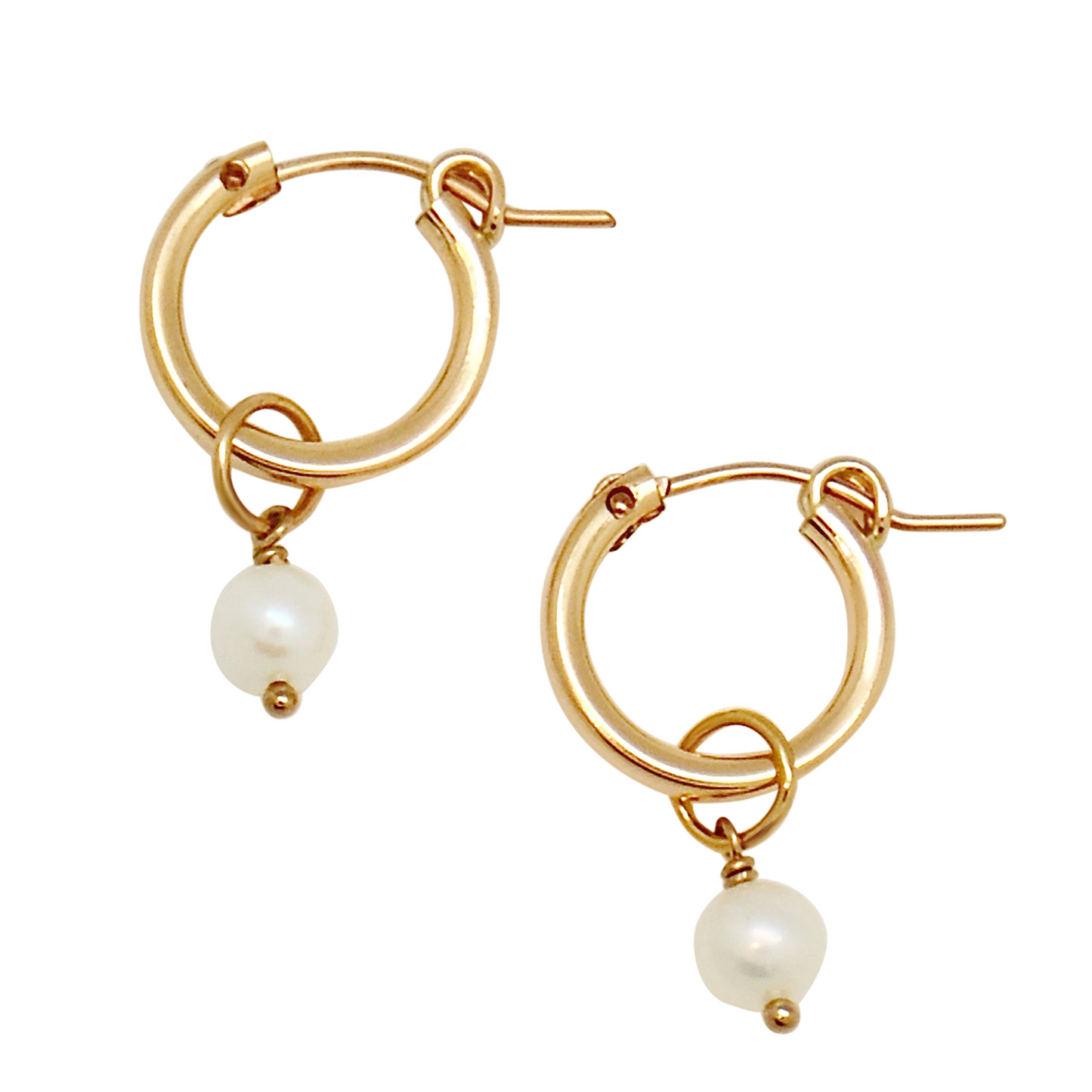 Classic Pearl Drop Hoops