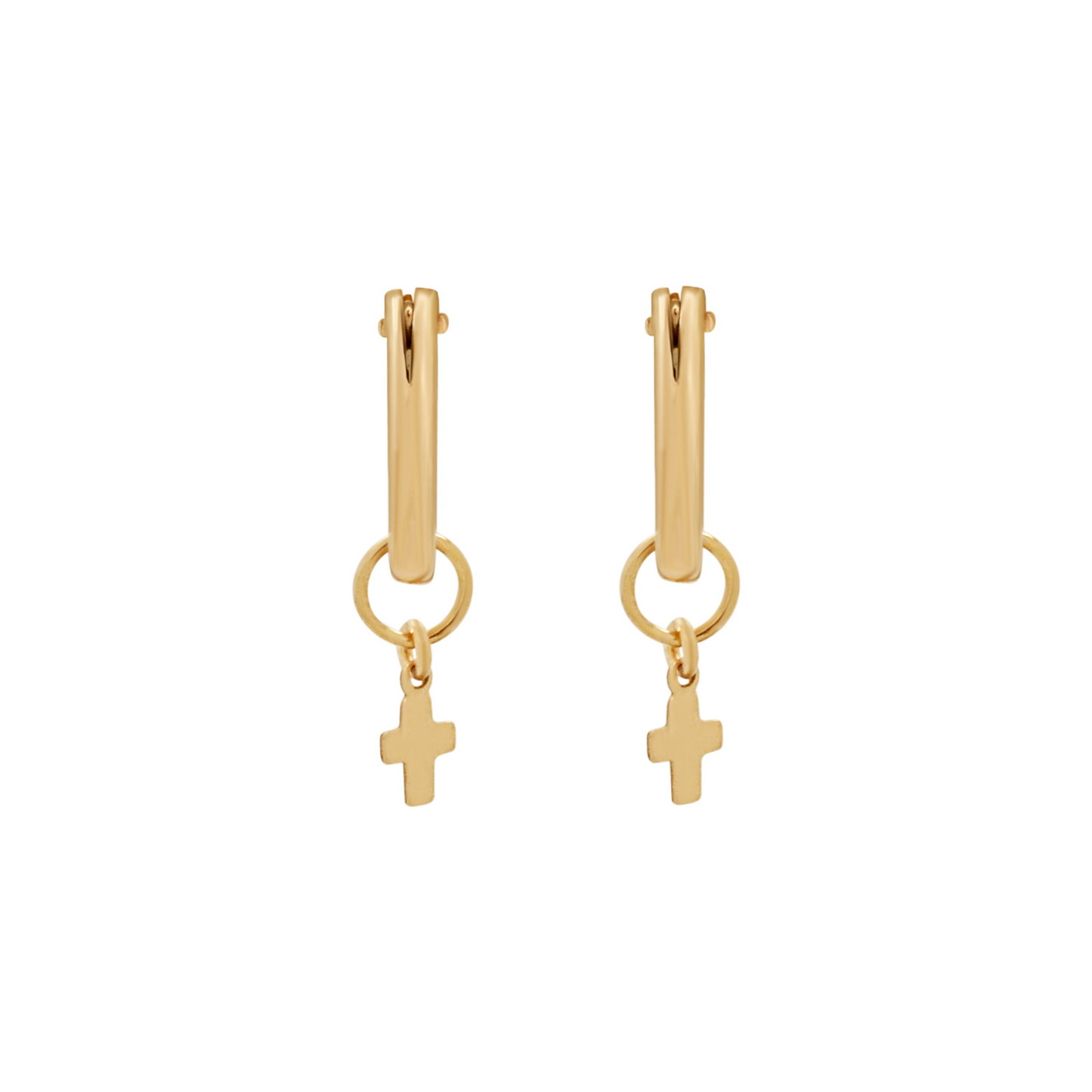 Mini Cross Drop Hoops