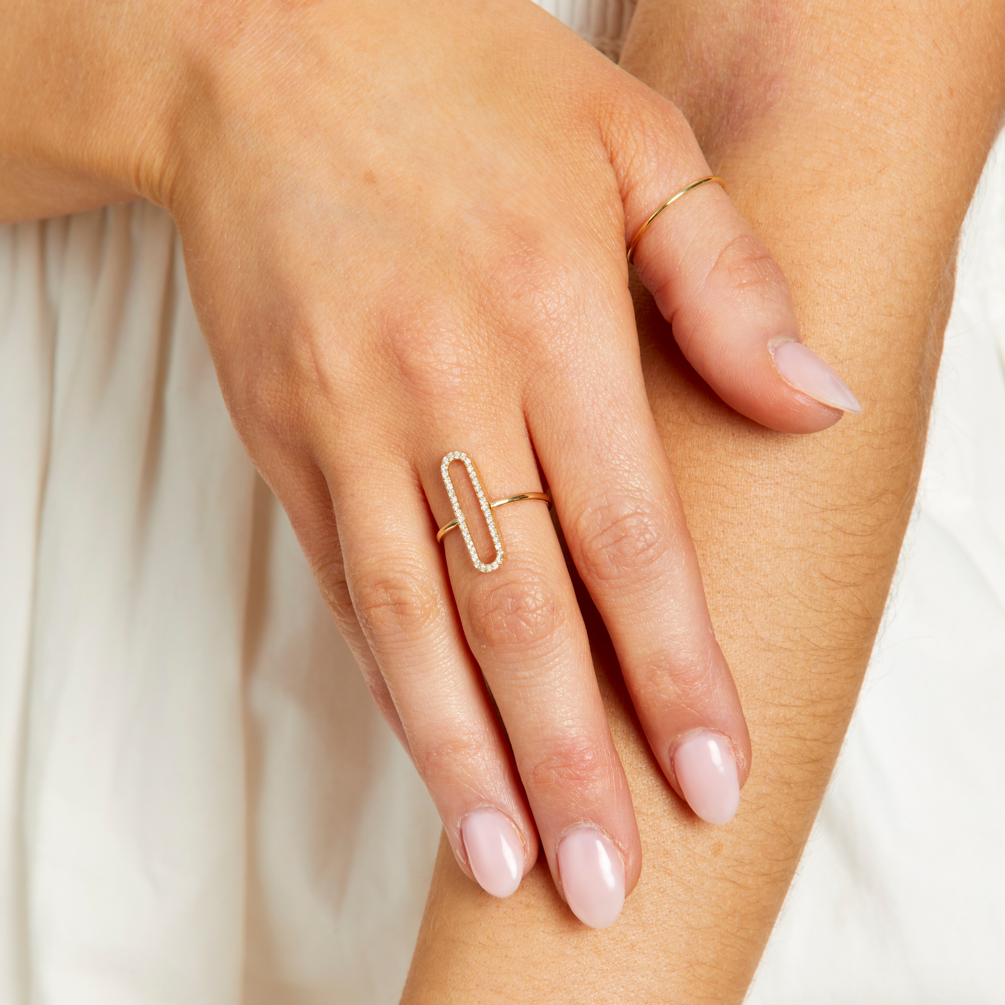 Diamond Paperclip Ring