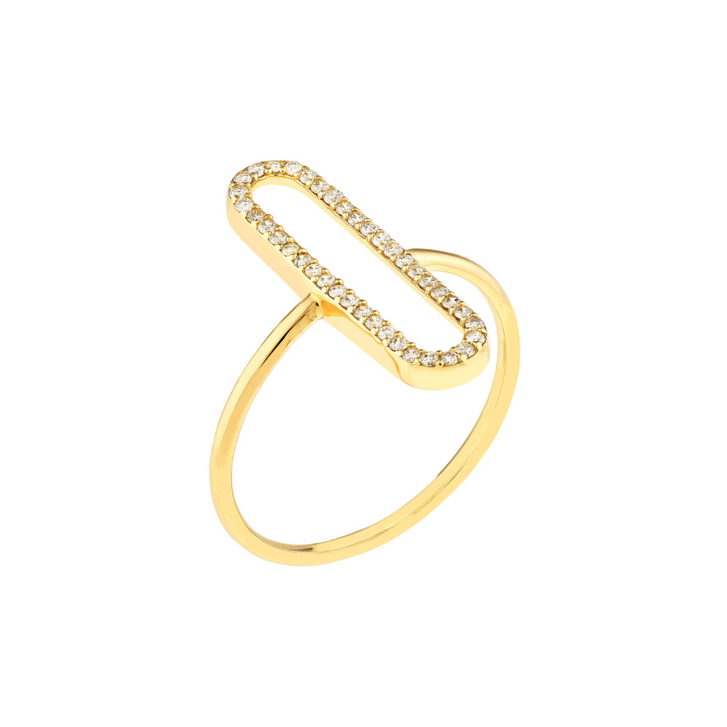 Diamond Paperclip Ring