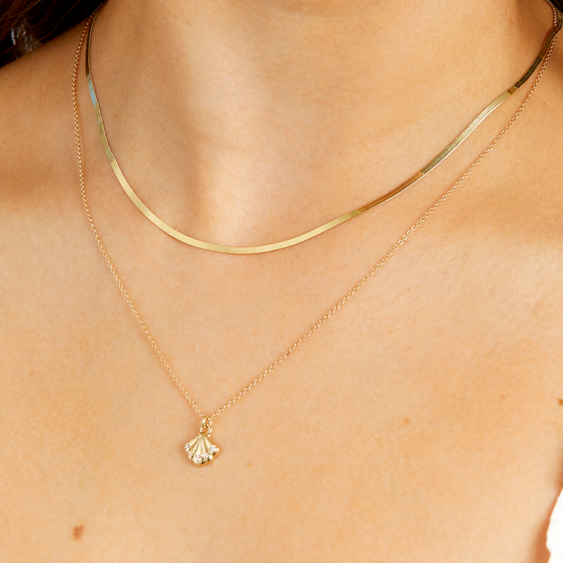 Diamond Shell Necklace